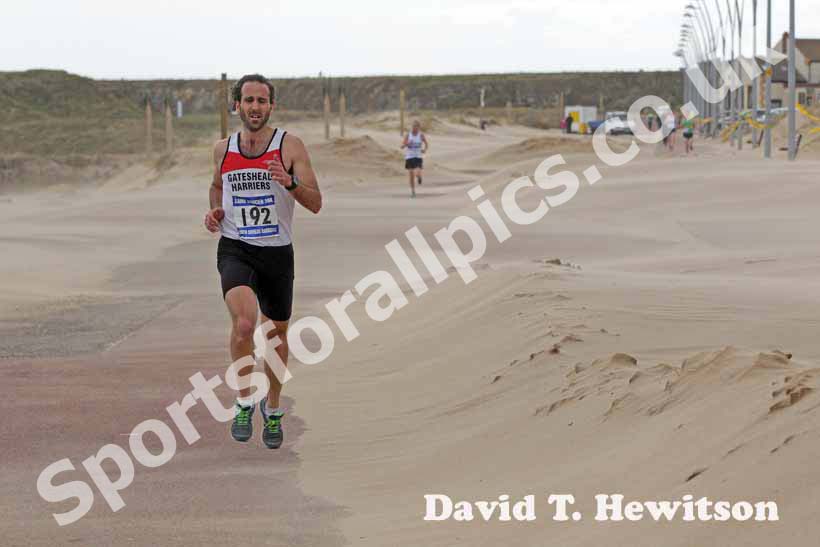 Nearing the finish of the Sand Dancer 10k, South Shields.